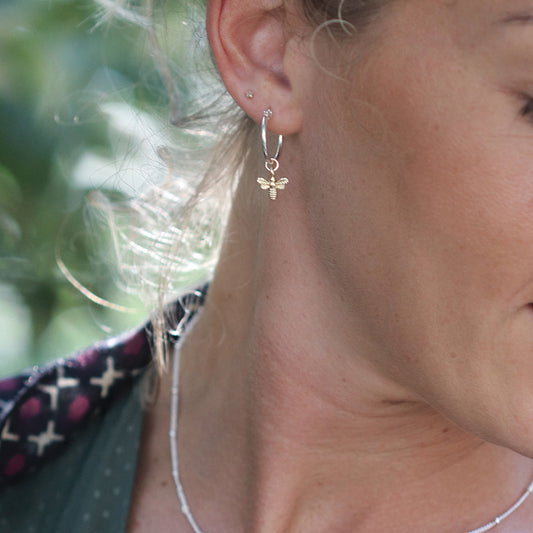 Bee Hoop Earrings