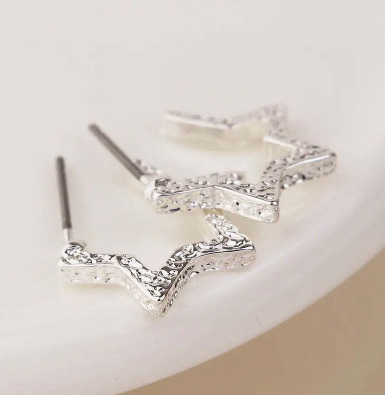 Silver Plated Star Hoop Earrings