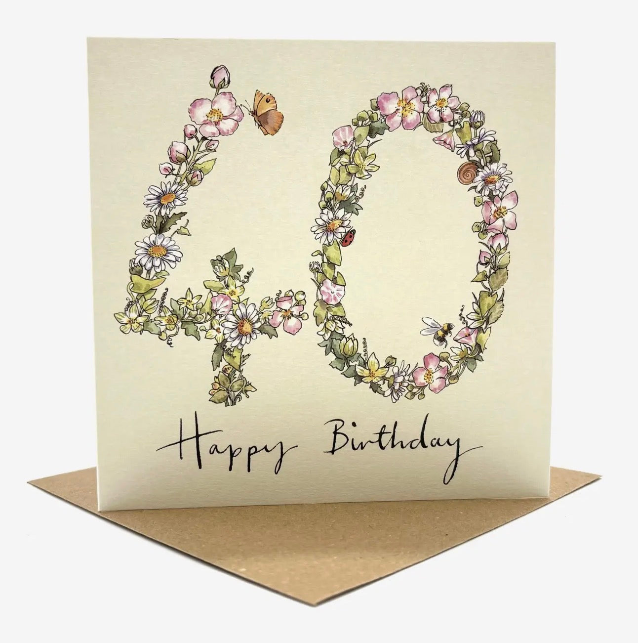 Wildflower 40th Birthday Card