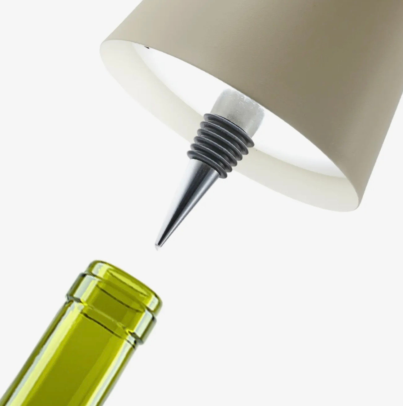 CREAM Cordless LED Table Lamp with bottle stopper