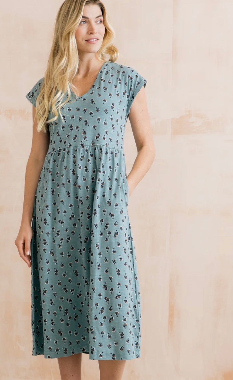 Shine Printed Organ Cotton Jersey Dress