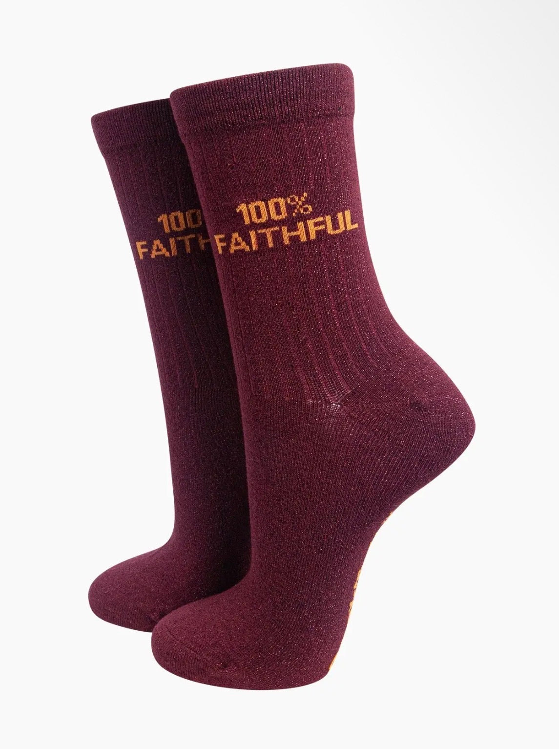 100% Faithful Cotton Glitter Socks