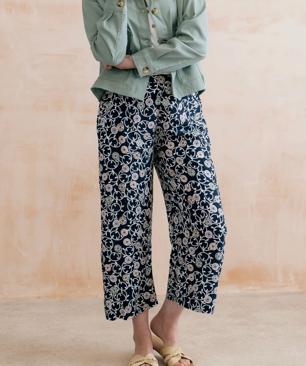 Sea Holly Print Cropped Trouser