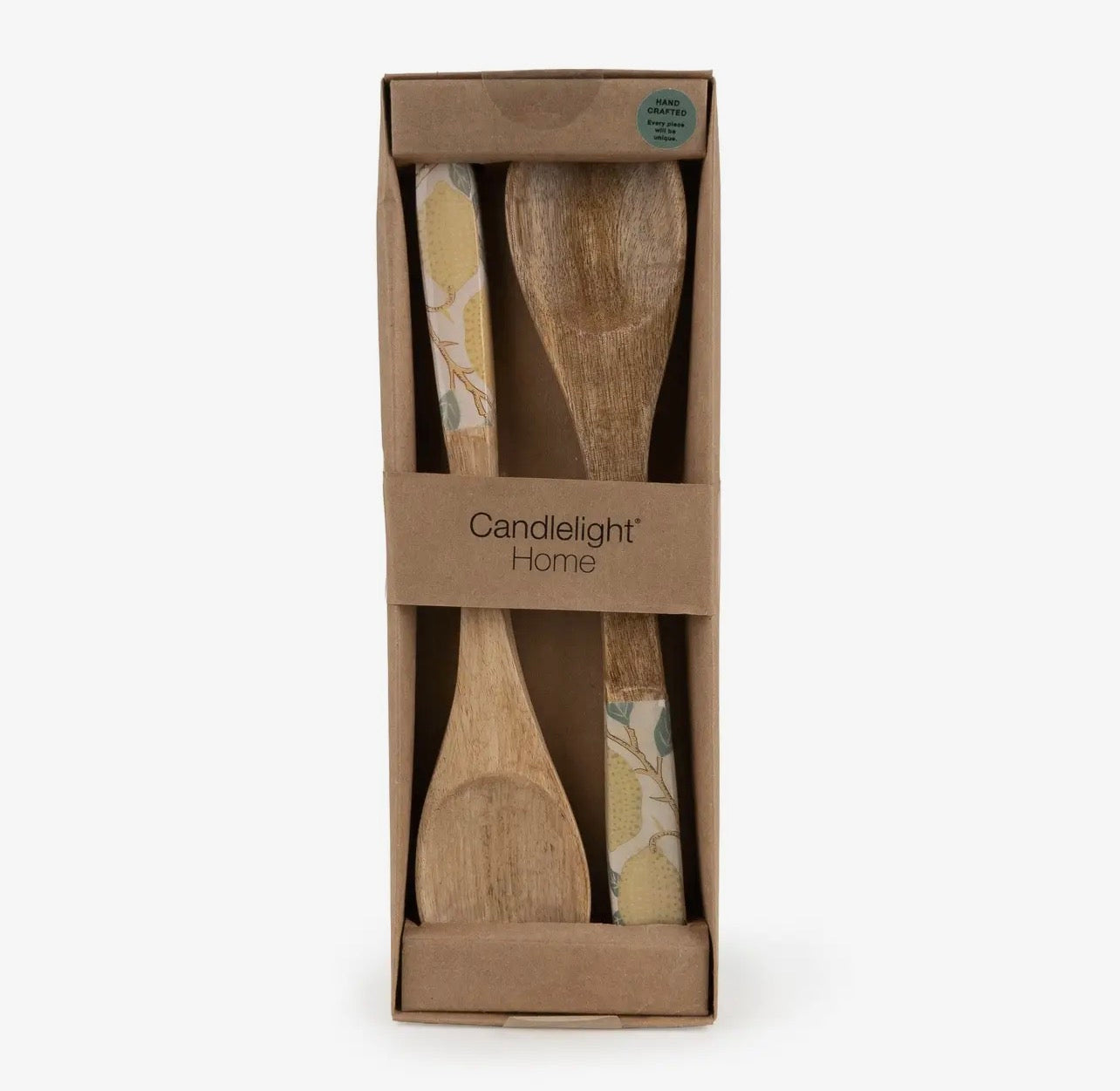 Mango Wood Salad Servers - Vintage Fruit Design
